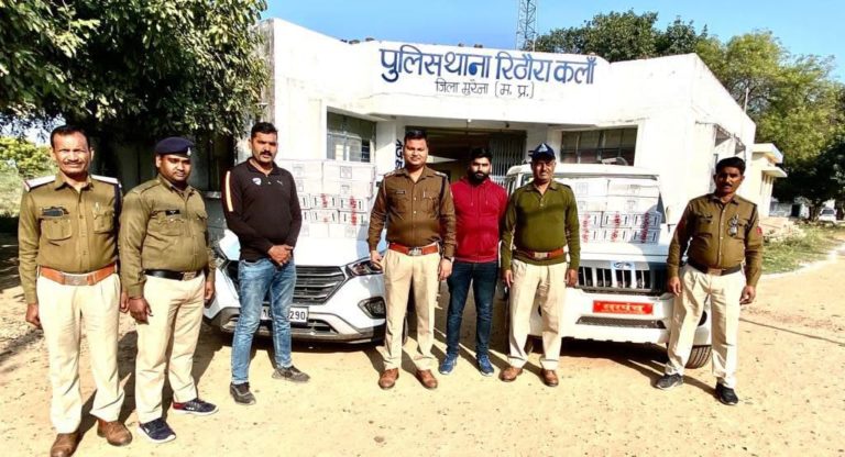 मुरैना क्राईम : 24 लाख रुपए के अवैध अंग्रेजी शराब सहित तीन तस्कर गिरफ्तार।