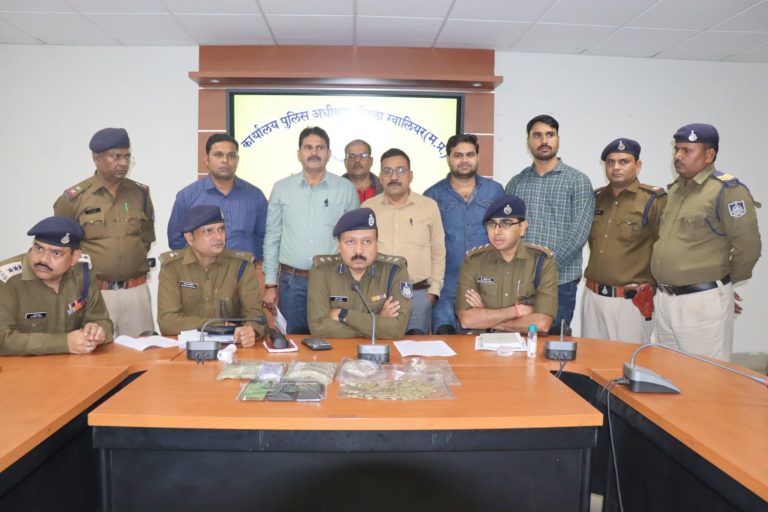 Gwalior Crime News : क्राईम ब्रांच एवं थाना विश्वविद्यालय पुलिस की संयुक्त कार्यवाही।